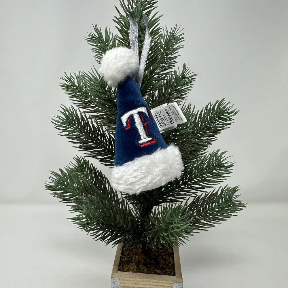 Texas Rangers Hat Cap Ornament Blue White MLB Baseball Christmas Tree Decoration